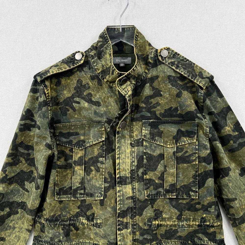 DL1961 Beekman Jacket Jacket Women XS Green Camo Utility Military Field Cotton - Picture 4 of 16